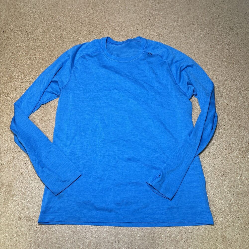 Lululemon Metal Vent tech Long Sleeve Riviera Blue Size L Mesh Silverescent  G2